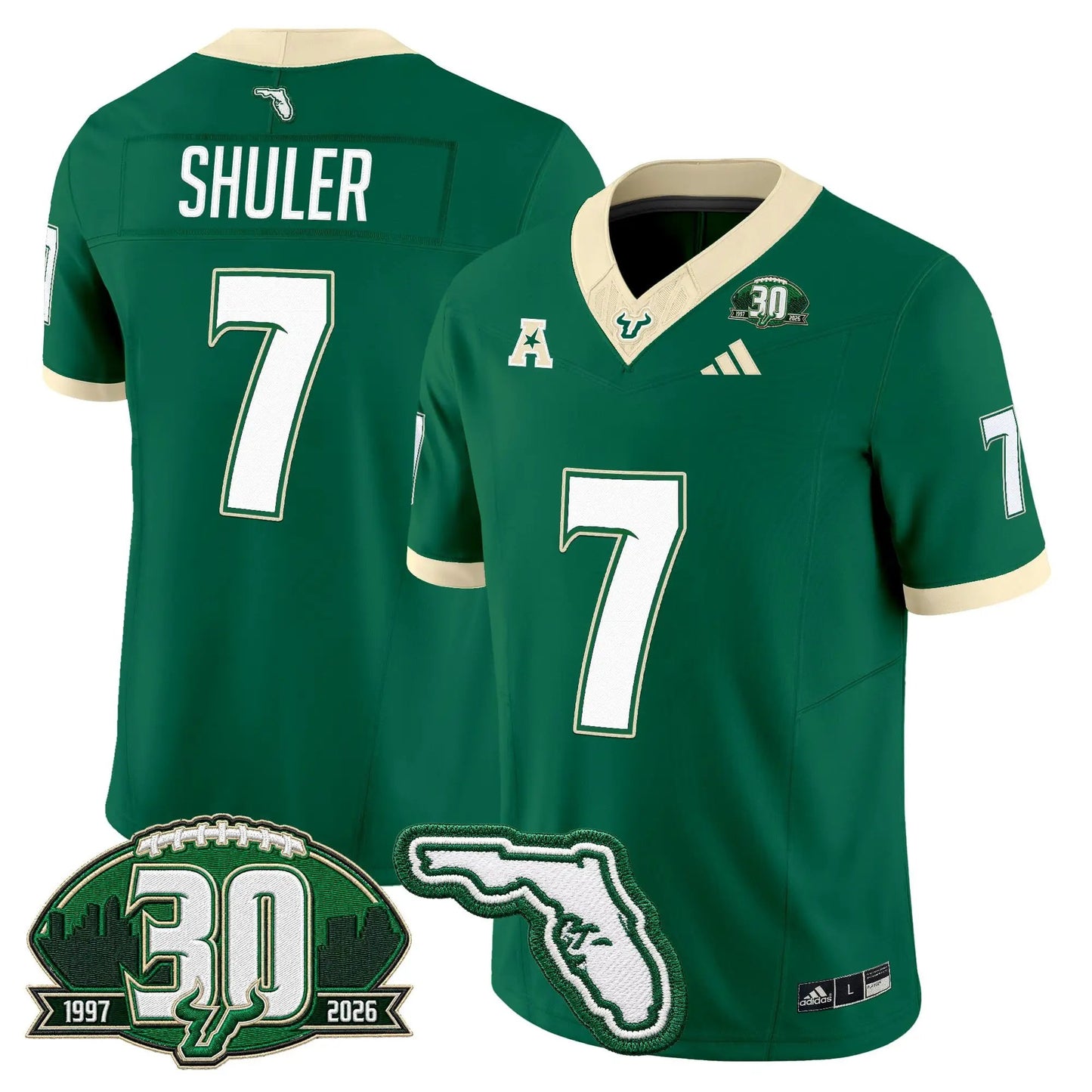 South Florida Bulls 30th Anniversary Patch Vapor Limited Jersey - Stitched by Digigearus