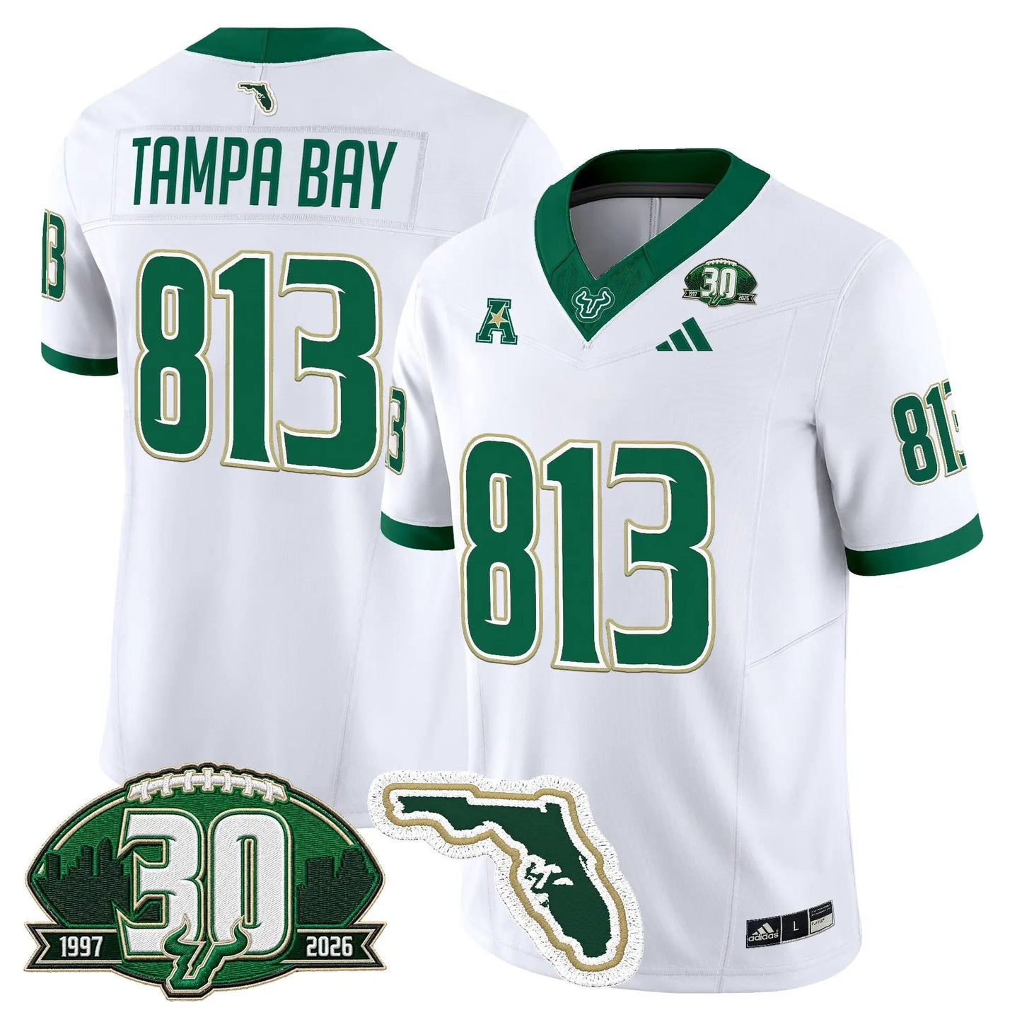 South Florida Bulls 30th Anniversary Patch Vapor Limited Jersey - Stitched by Digigearus