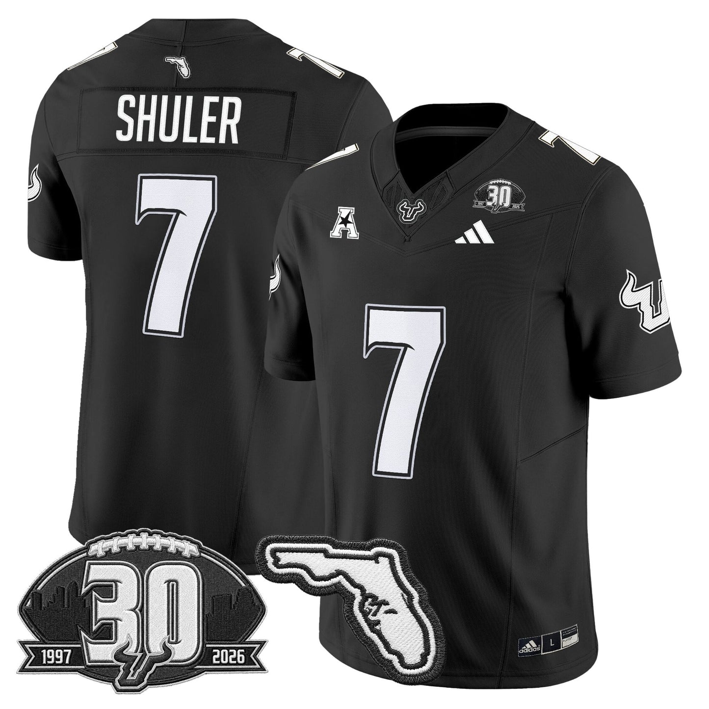 South Florida Bulls 30th Anniversary Patch Vapor Limited Jersey - Stitched by Digigearus