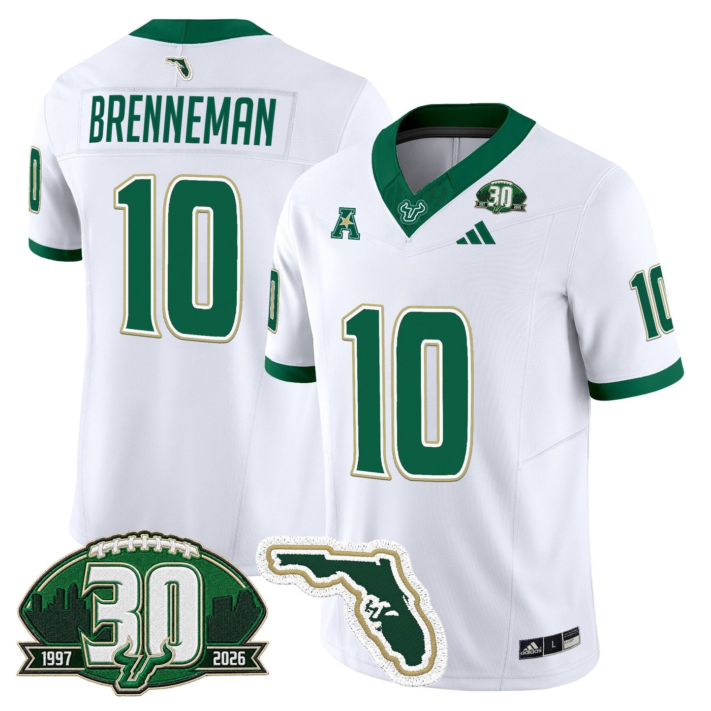 South Florida Bulls 30th Anniversary Patch Vapor Limited Jersey - Stitched by Digigearus