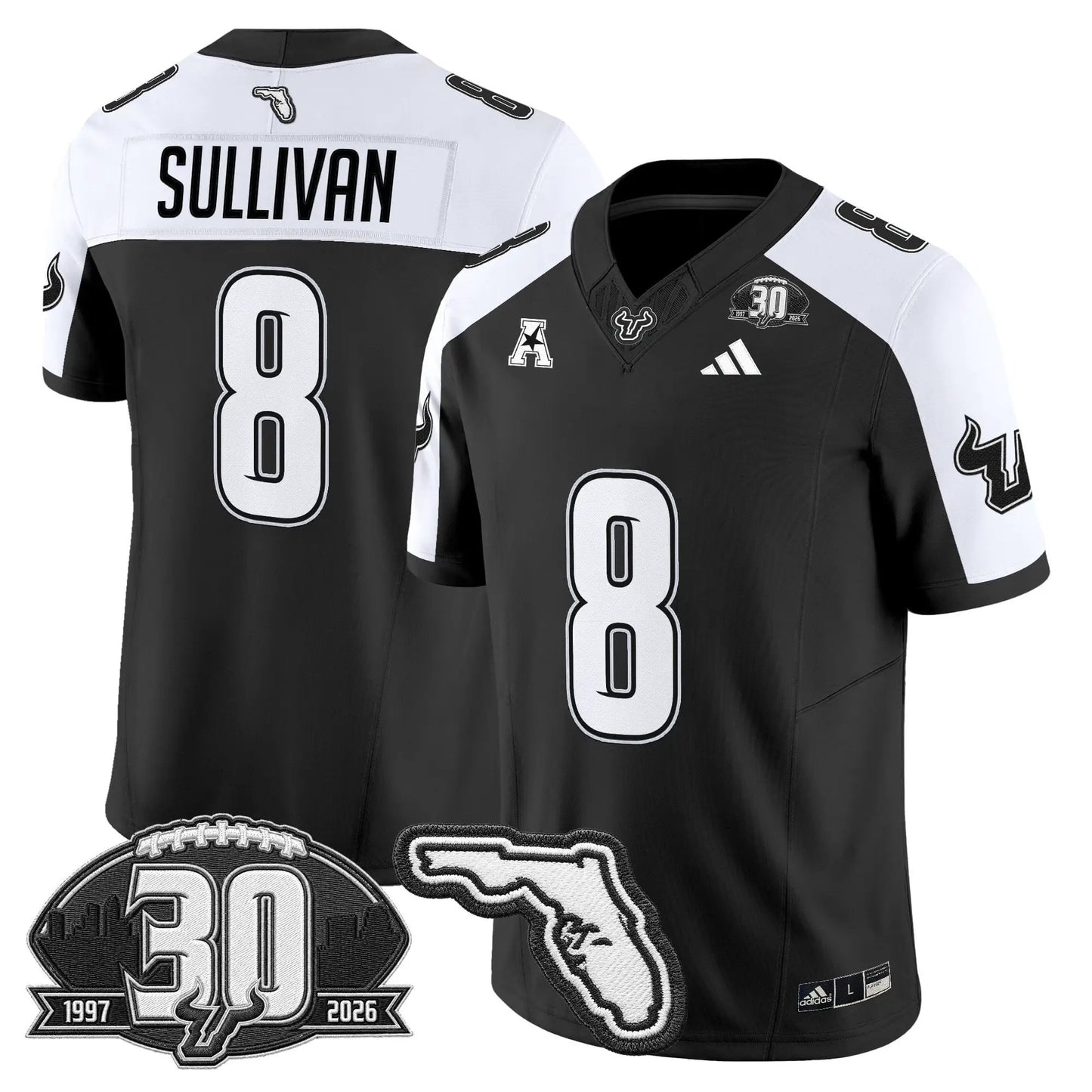 South Florida Bulls 30th Anniversary Patch Vapor Limited Jersey - Stitched by Digigearus