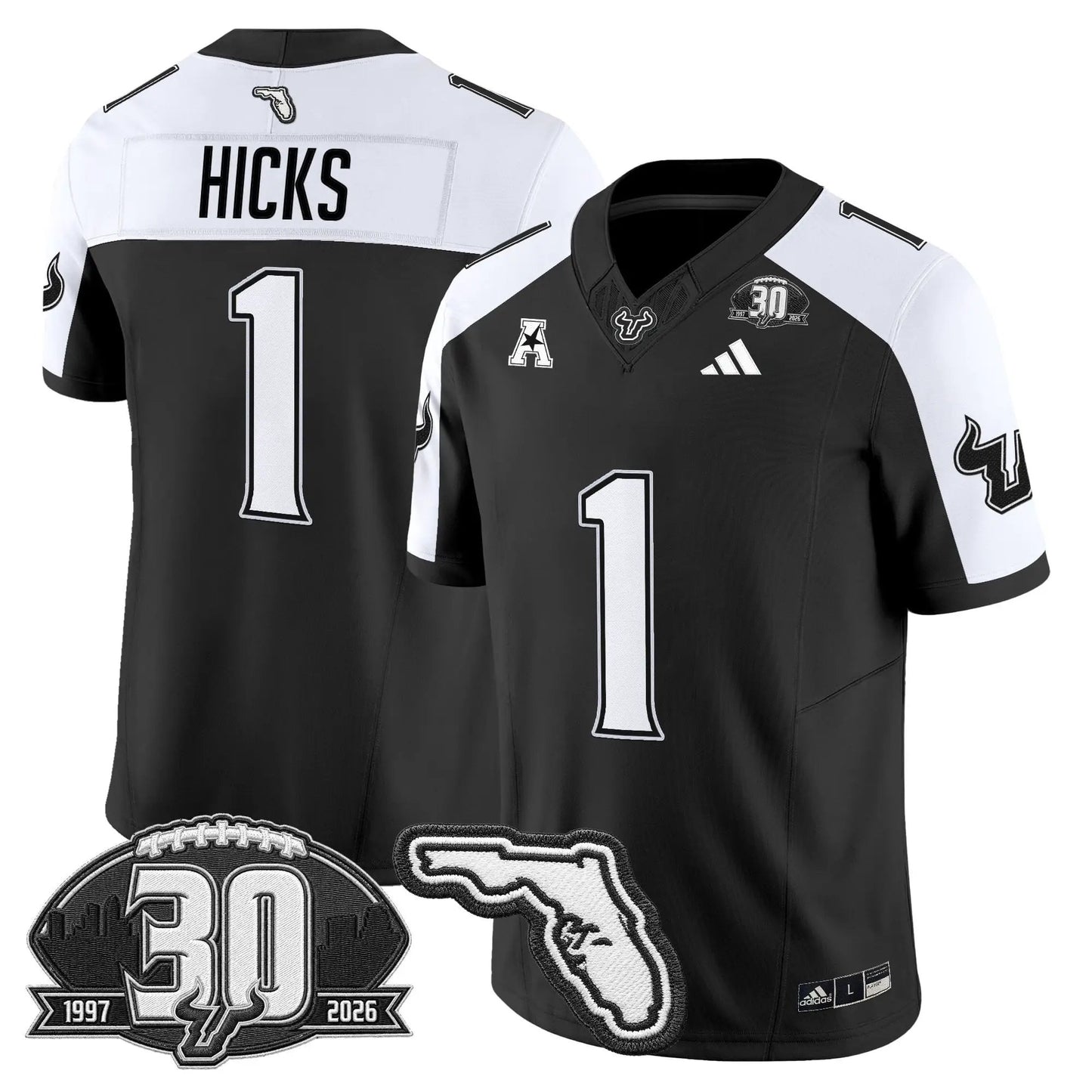 South Florida Bulls 30th Anniversary Patch Vapor Limited Jersey - Stitched by Digigearus