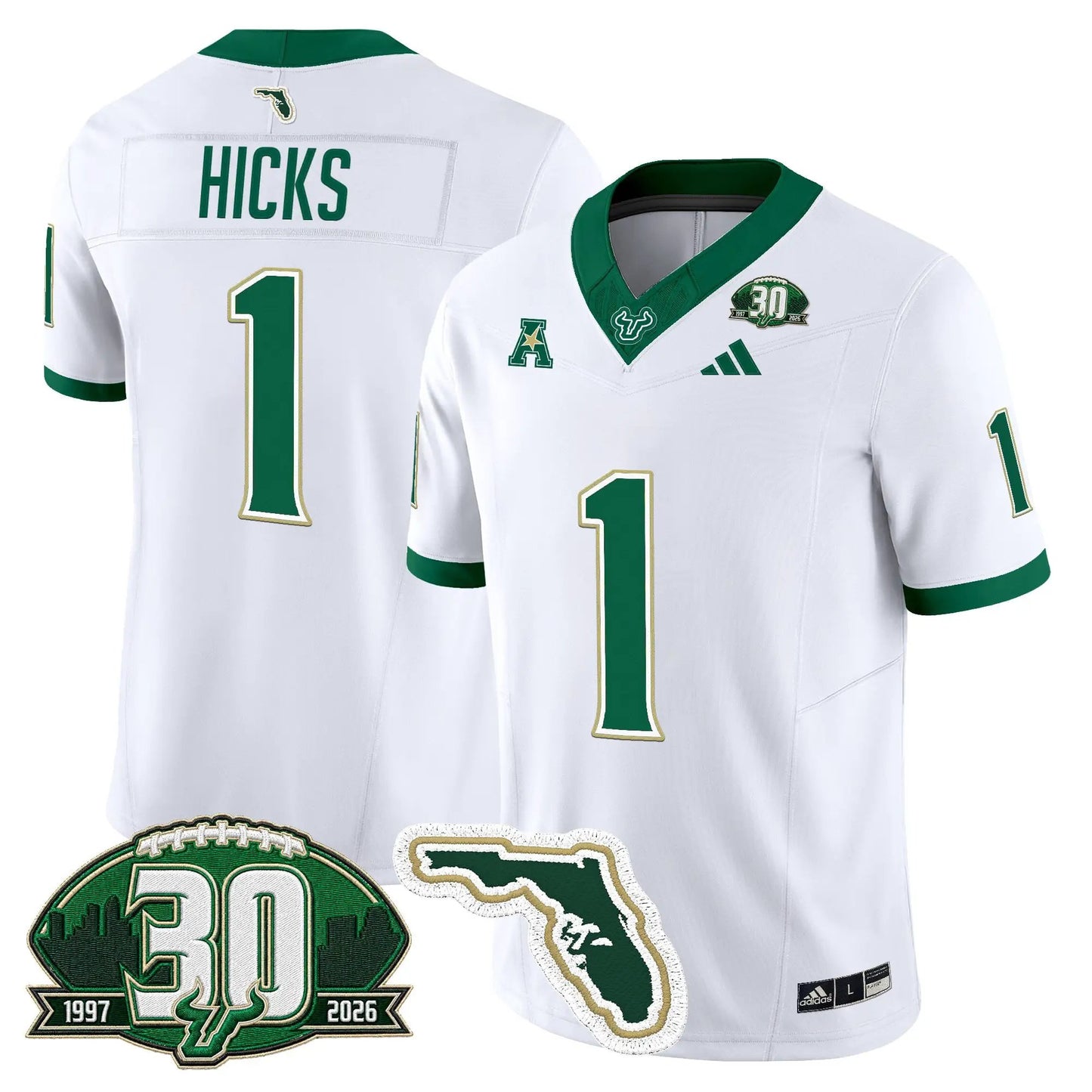 South Florida Bulls 30th Anniversary Patch Vapor Limited Jersey - Stitched by Digigearus