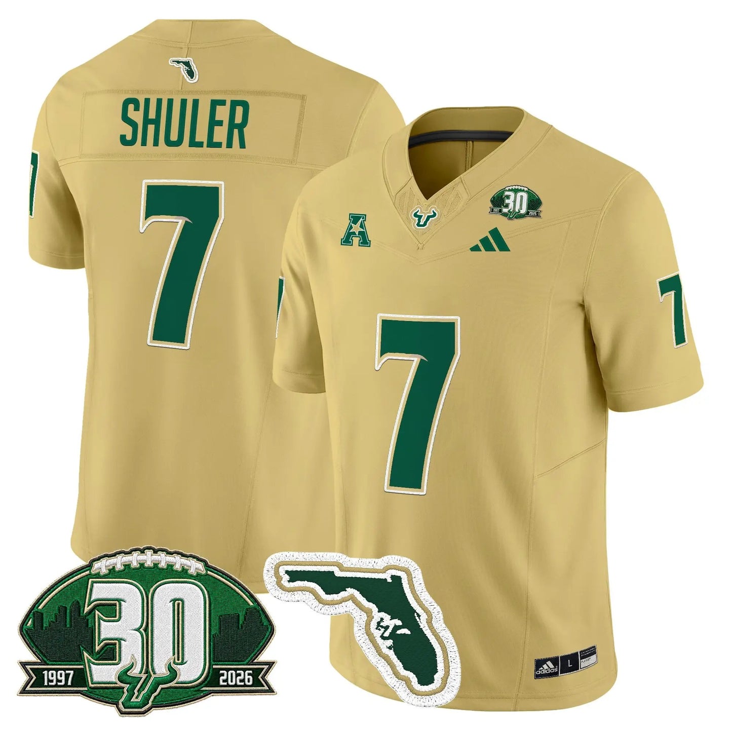South Florida Bulls 30th Anniversary Patch Vapor Limited Jersey - Stitched by Digigearus