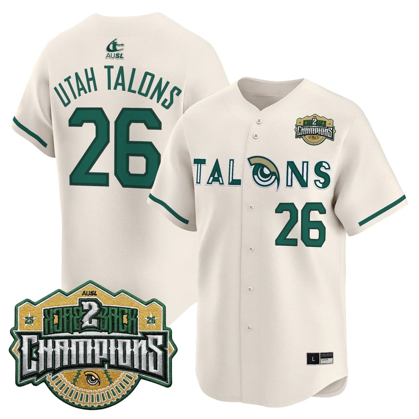 Utah Talons 2026 Back-To-Back Athletes Unlimited Softball League (AUSL) Champions Vapor Premier Limited Jersey - Stitched by Digigearus