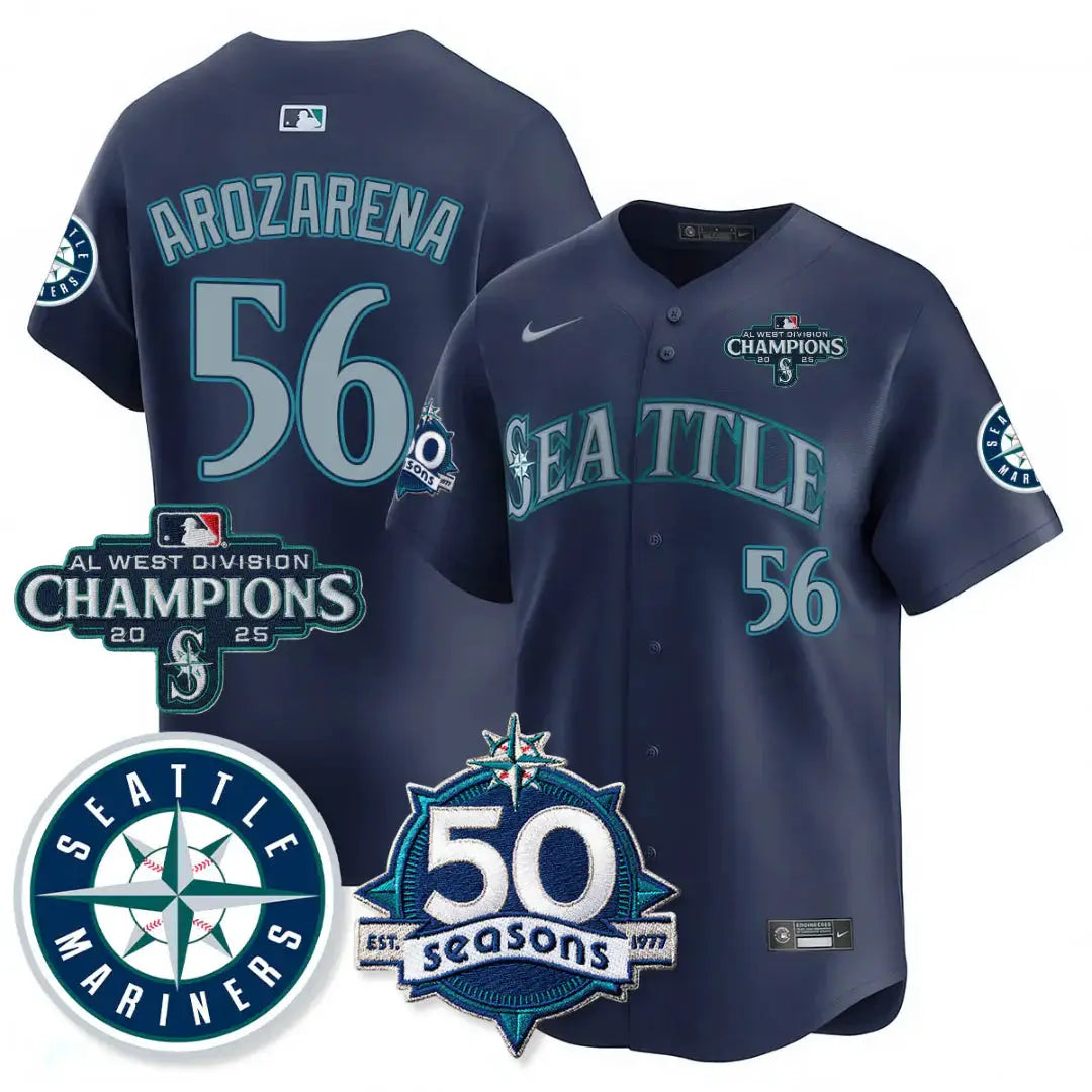 SEA Vapor Premier Limited Gold Jersey - 50th Anniversary & AL West Division Champions - All Stitched by Digigearus