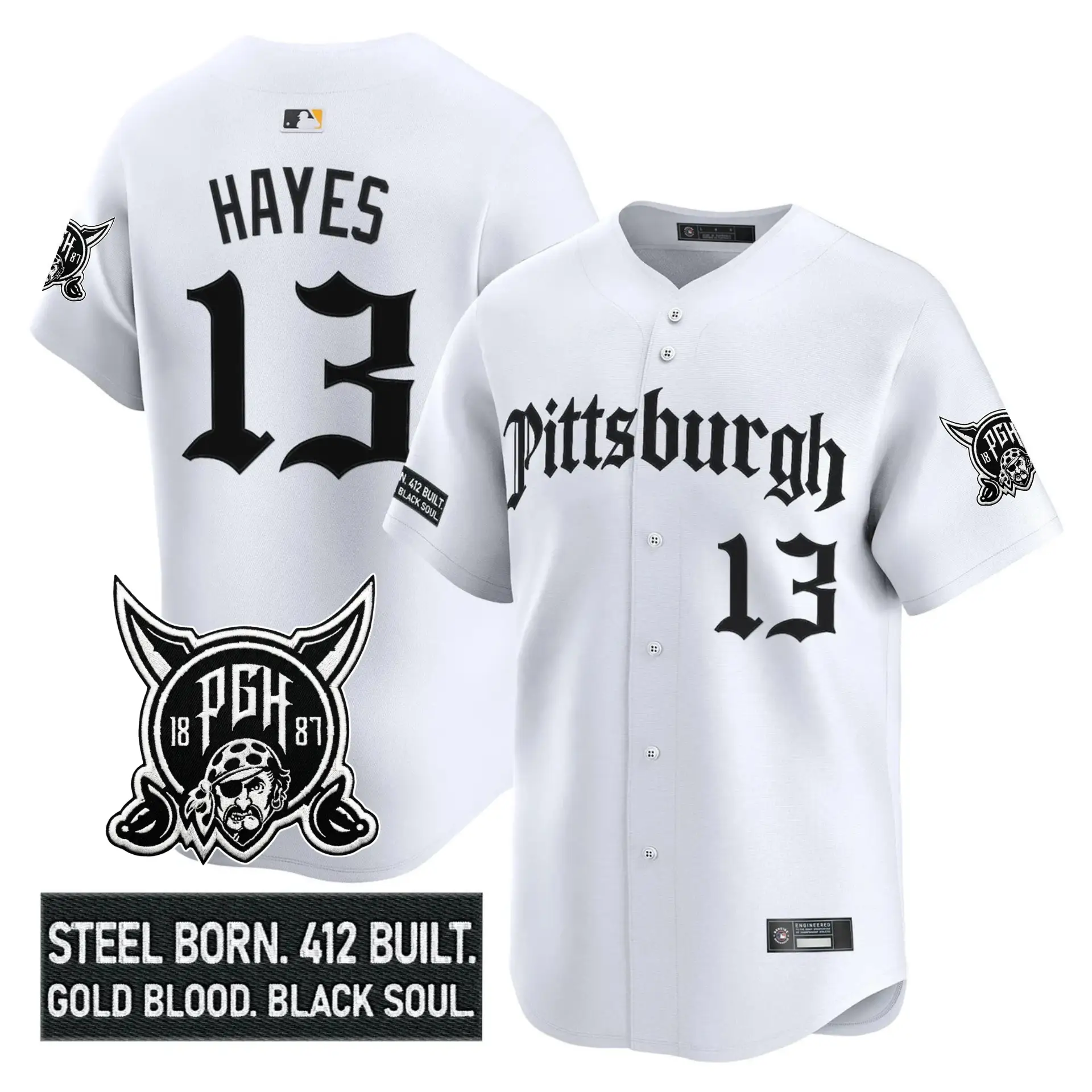 PIT 'Gothic Steel City Edition' Vapor Premier Limited Jersey - All Stitched by Pittsburgh Pirates