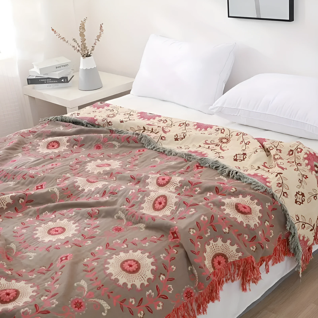 Retro Mandala Reversible Blanket by Casa & Beyond