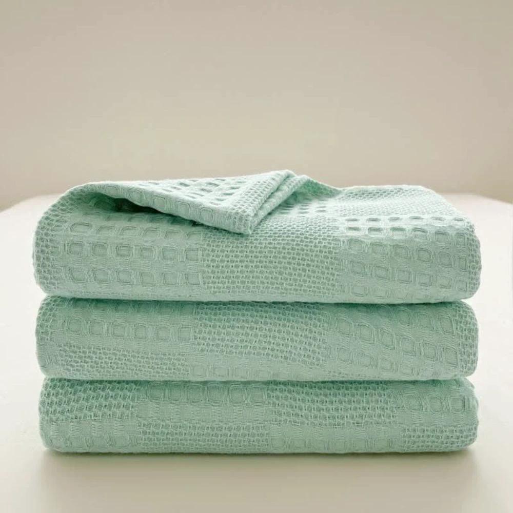 Blush Waffle Checkered Blanket by Casa & Beyond