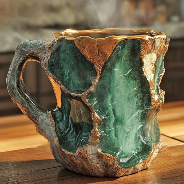 Handmade Coffee Mugs made of Mineral Crystal, Insulated, Microwave Safe, 350-450 ml by BowLift