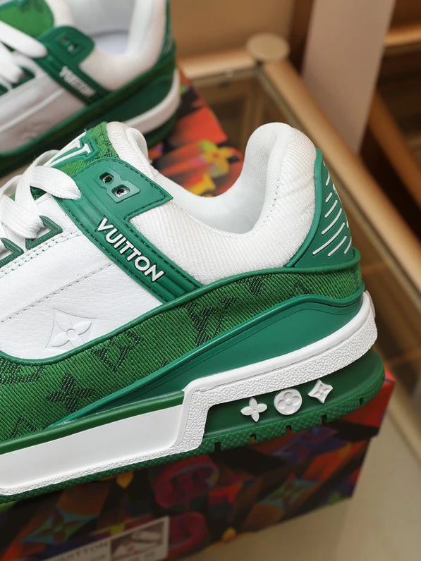 Luxury Virgil Trainer Sneakers Shoes Signature Green Monogram by Air Jordan