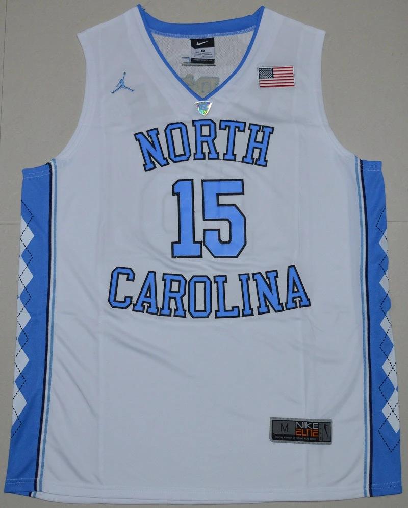 North Carolina Tar Heels #15 Vince Carter NCAA Basketball Jersey White by My store basketball