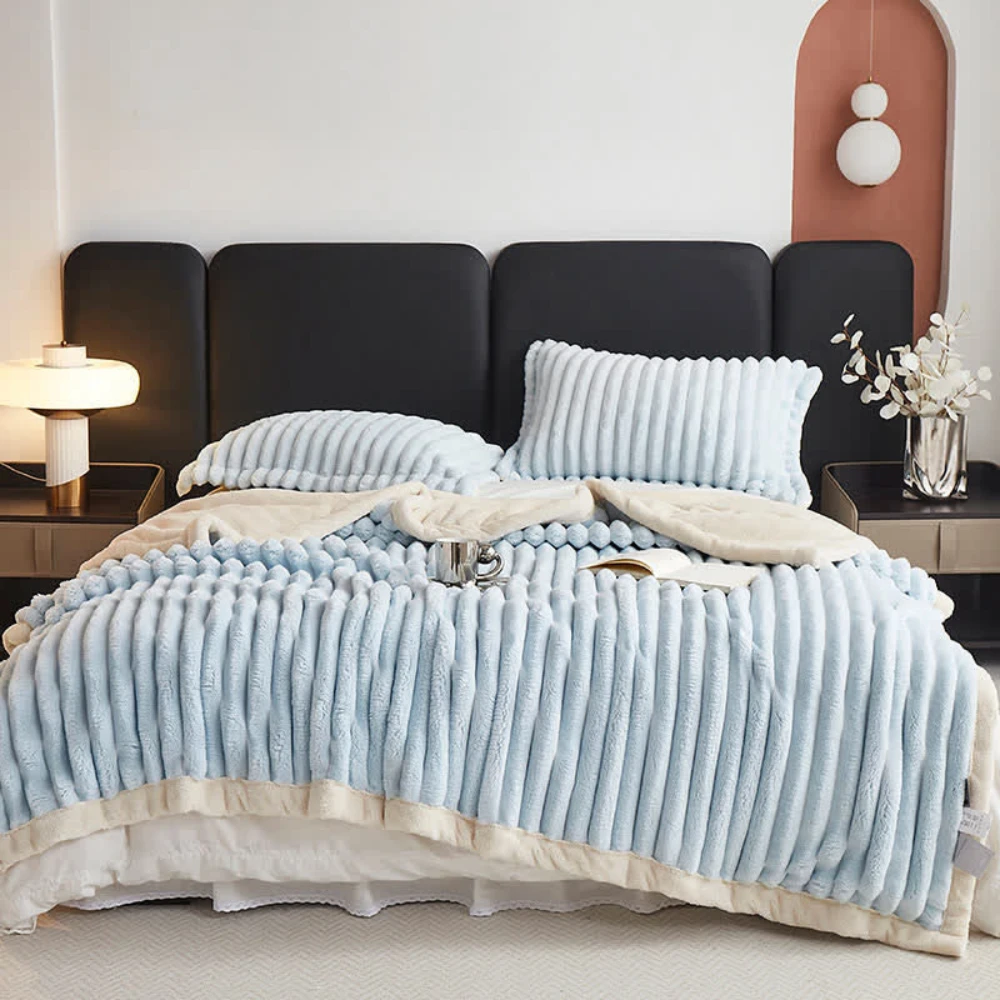 Snuggly Faux Fur Fleece Blanket by Casa & Beyond