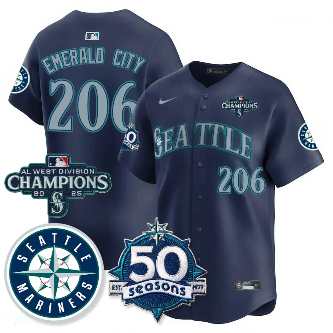 SEA Vapor Premier Limited Jersey - 50th Anniversary & AL West Division Champions - All Stitched by Digigearus