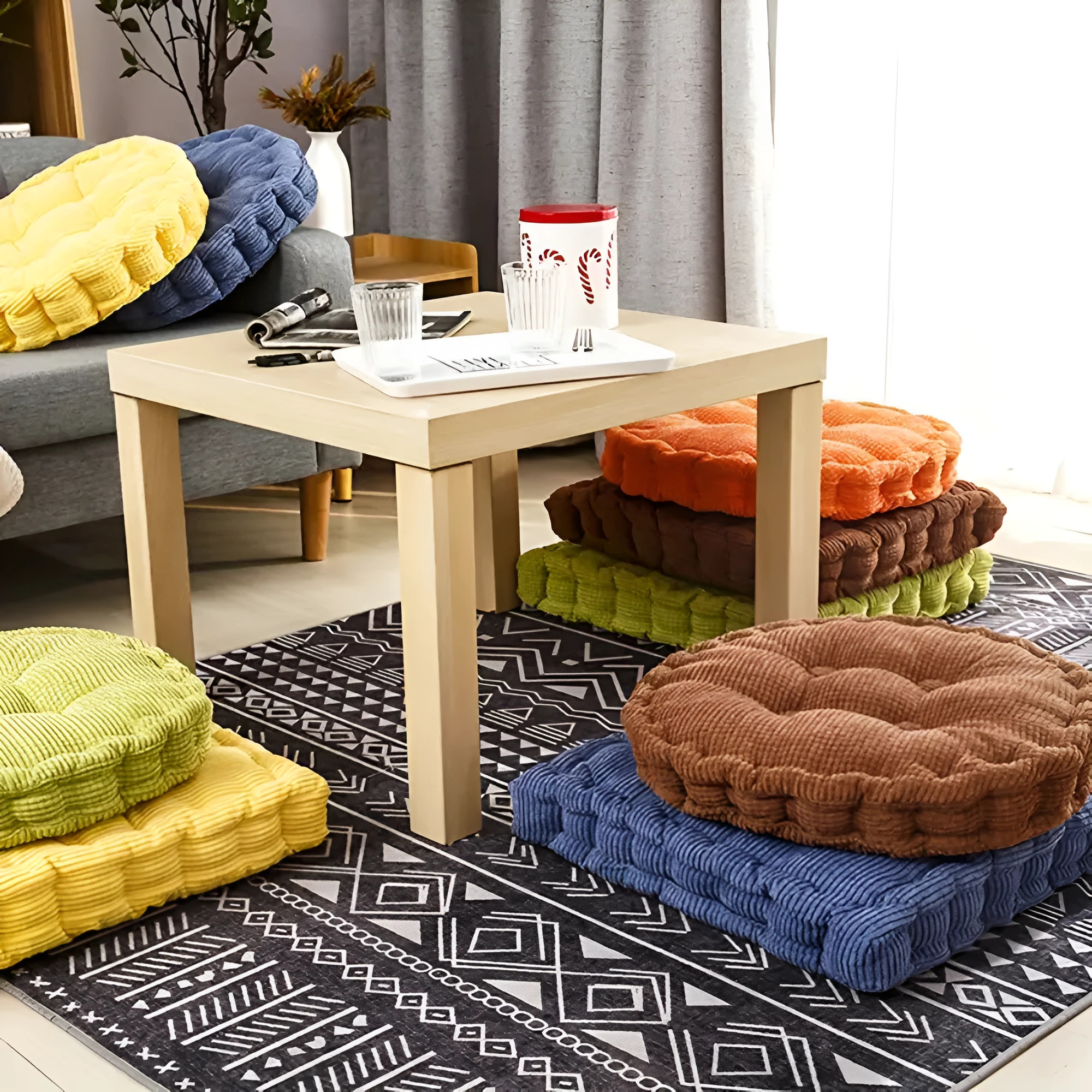 Stackable Corduroy Chair Cushions by Casa & Beyond