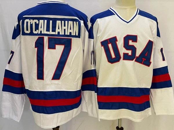 1980 Winter Olympics Team USA #17 Jack O'Callahan CCM Vintage Jersey - White by Hockey David