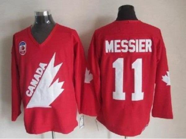 1991 Canada Cup Team Canada #11 Mark Messier CCM Vintage Jersey - Red by Hockey David