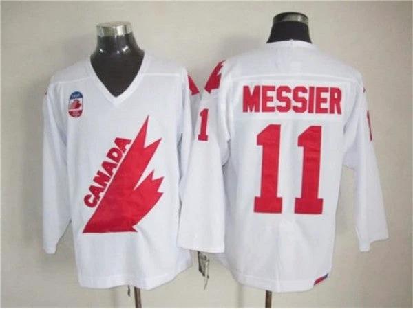1991 Canada Cup Team Canada #11 Mark Messier CCM Vintage Jersey -White by Hockey David
