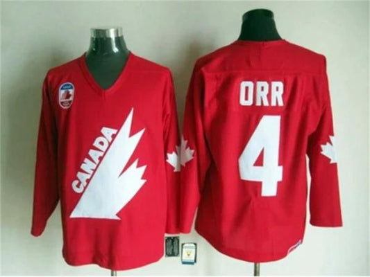 1991 Canada Cup Team Canada #4 Bobby Orr CCM Vintage Jersey - Red by Hockey David