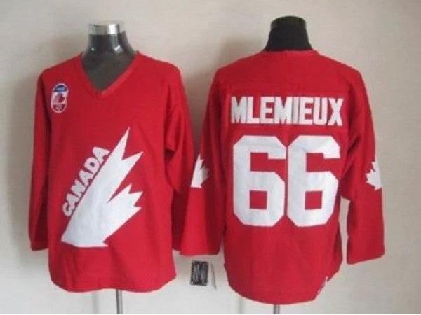 1991 Canada Cup Team Canada #66 Mario Lemieux CCM Vintage Jersey - Red by Hockey David