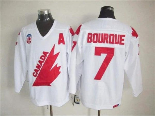 1991 Canada Cup Team Canada #7 Ray Bourque CCM Vintage Jersey -White by Hockey David