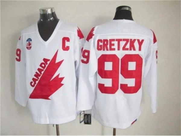 1991 Canada Cup Team Canada #99 Wayne Gretzky CCM Vintage Jersey - White by Hockey David
