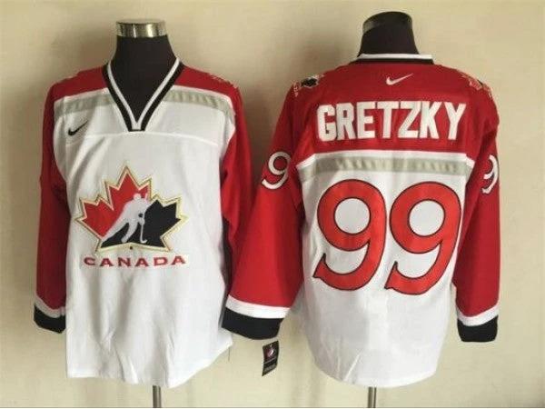 1998 Winter Olympics Team Canada #99 Wayne Gretzky White CCM Vintage Jersey by Hockey David
