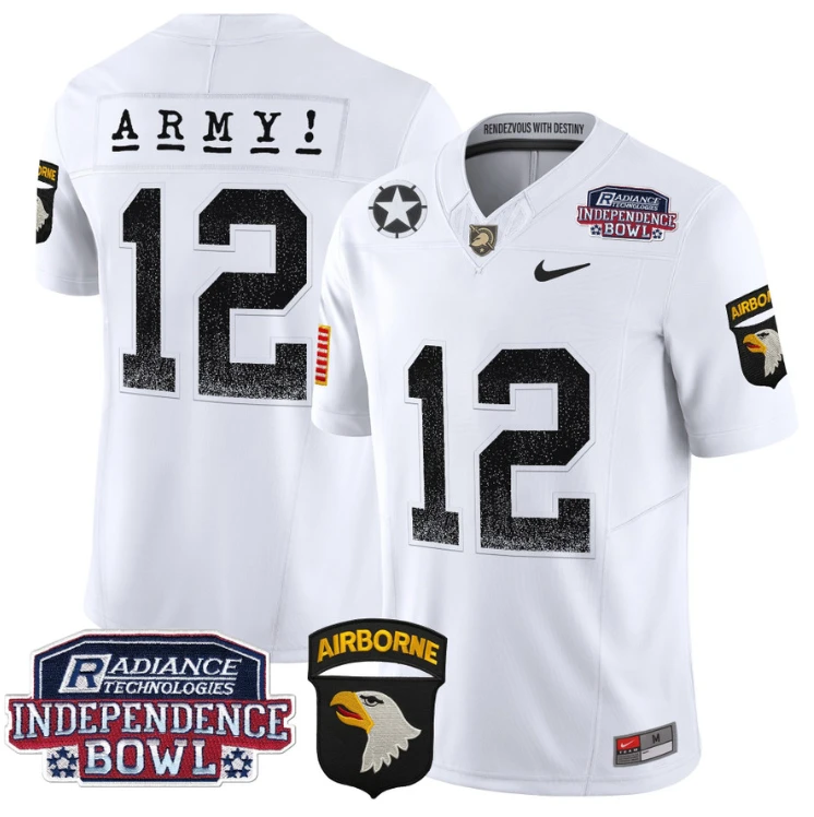 12th Man Jersey #12 Army Black Knights Independence Bowl Patch White by My Store