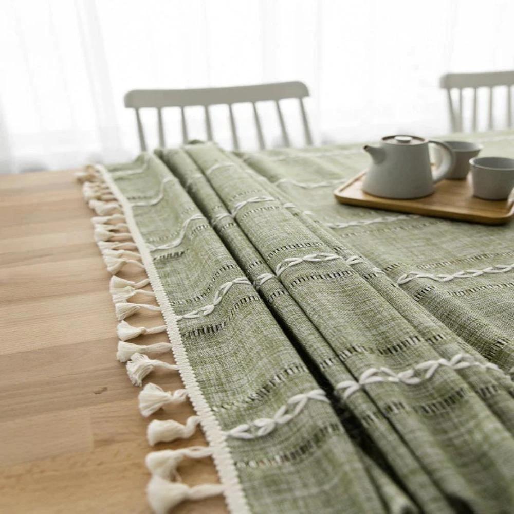 Elegant Cotton Linen Tablecloth by Casa & Beyond