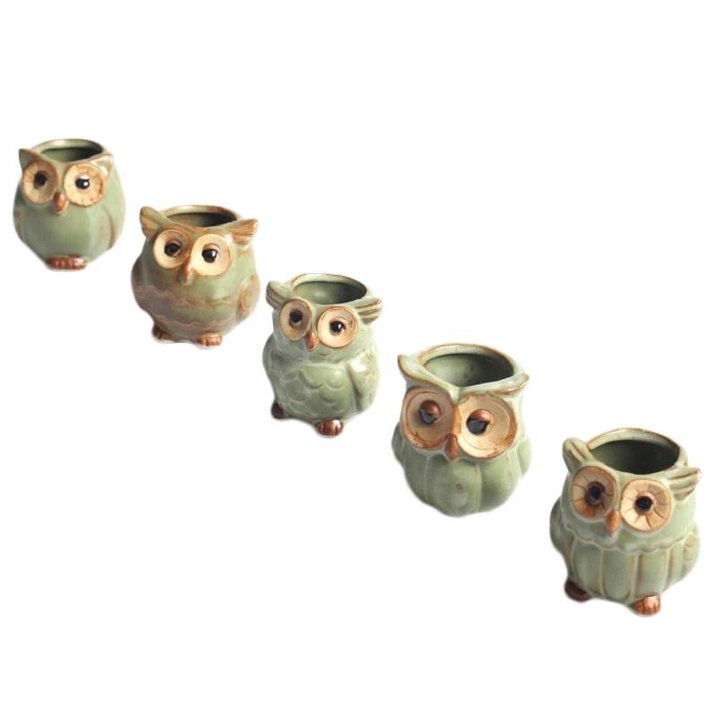 Modern Decorative Flower Pot with Owl Design Bowlift by Bowlift