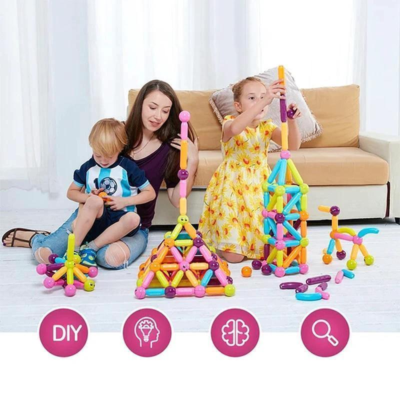 Magnetic construction set with balls and rods by Bowlift