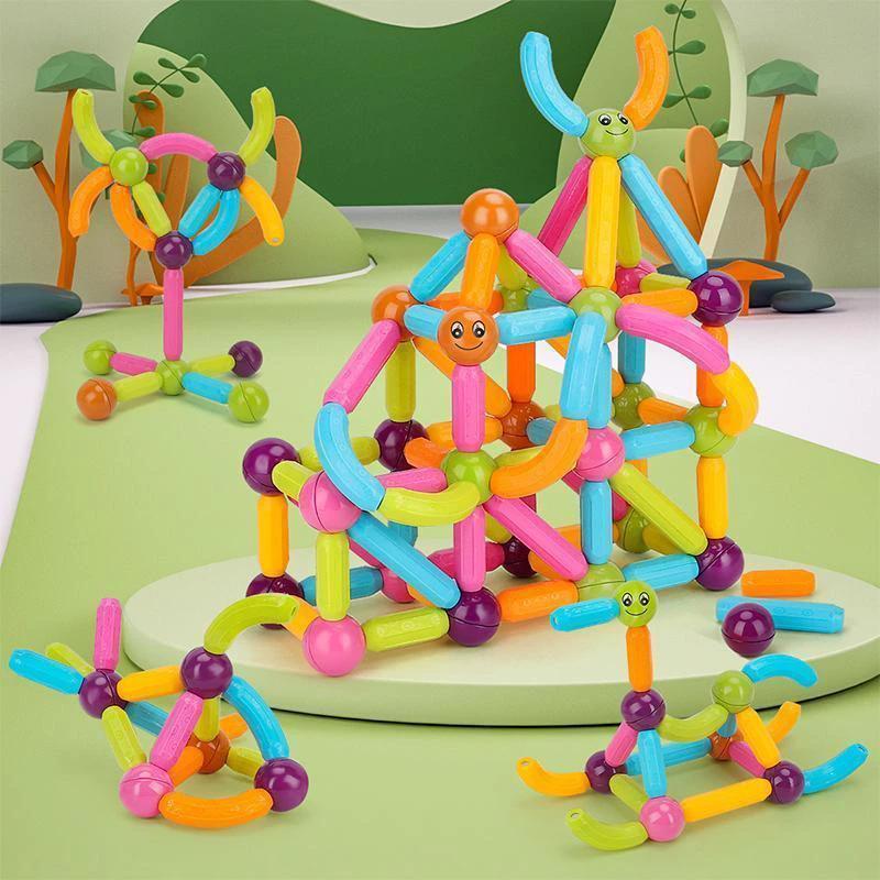 Magnetic construction set with balls and rods by Bowlift