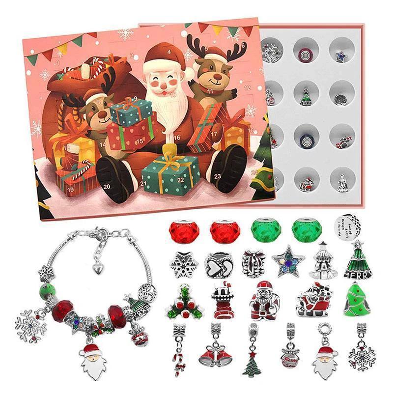 Advent calendar 24 days craft beads blind box Christmas gift bracelet by Bowlift