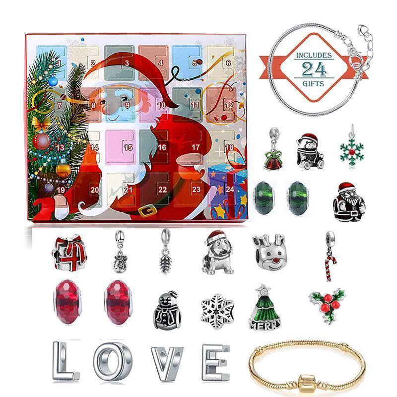 Advent calendar 24 days craft beads blind box Christmas gift bracelet by Bowlift