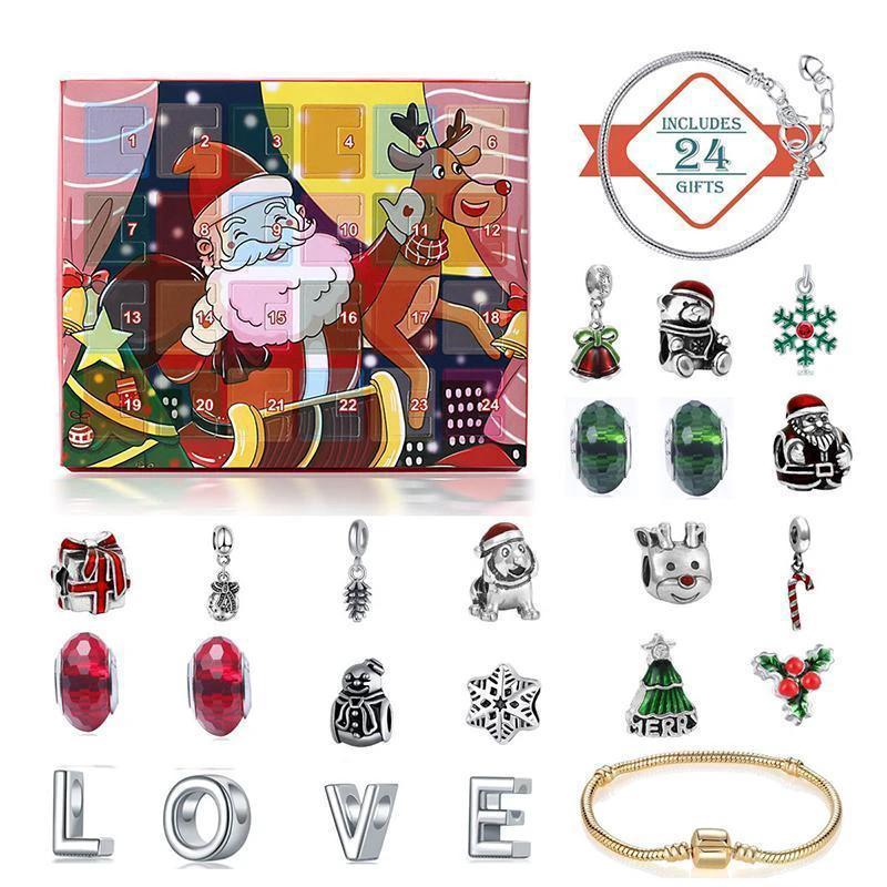 Advent calendar 24 days craft beads blind box Christmas gift bracelet by Bowlift