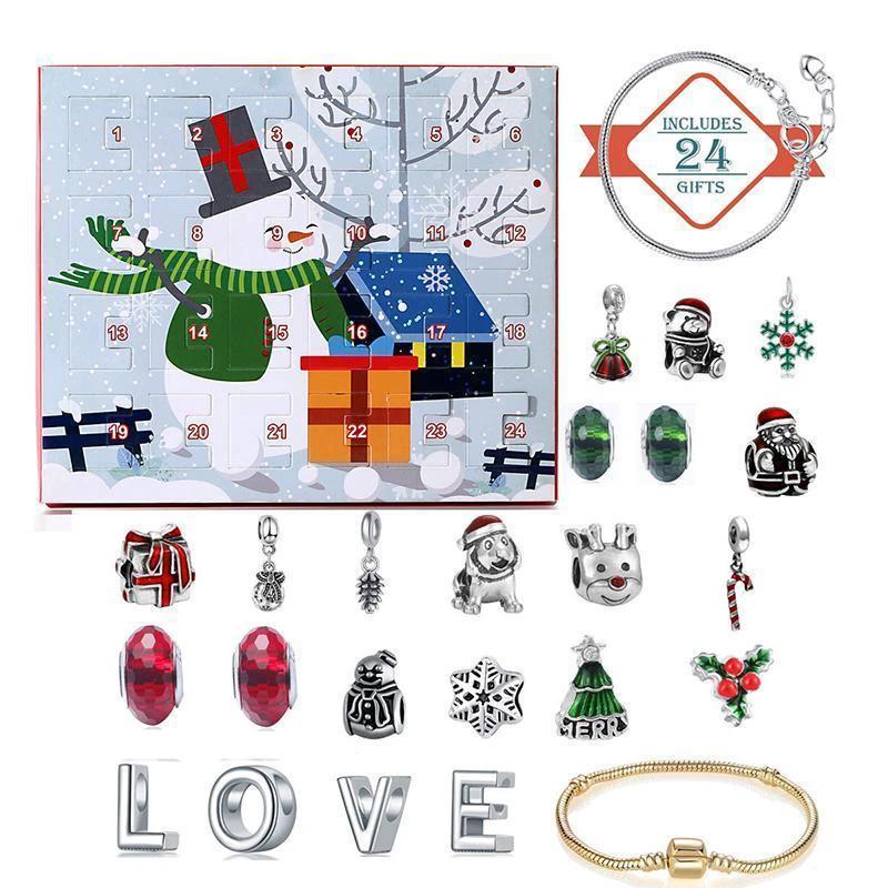 Advent calendar 24 days craft beads blind box Christmas gift bracelet by Bowlift
