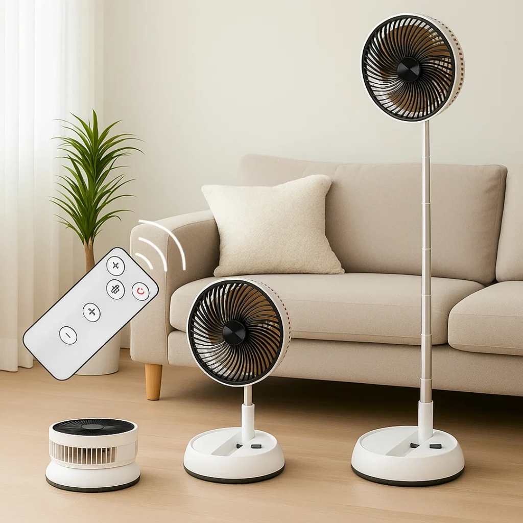 Quiet Portable Cooling – Lightweight Foldable Design – Remote-Control Home & Outdoor Use Bowlift by Bowlift