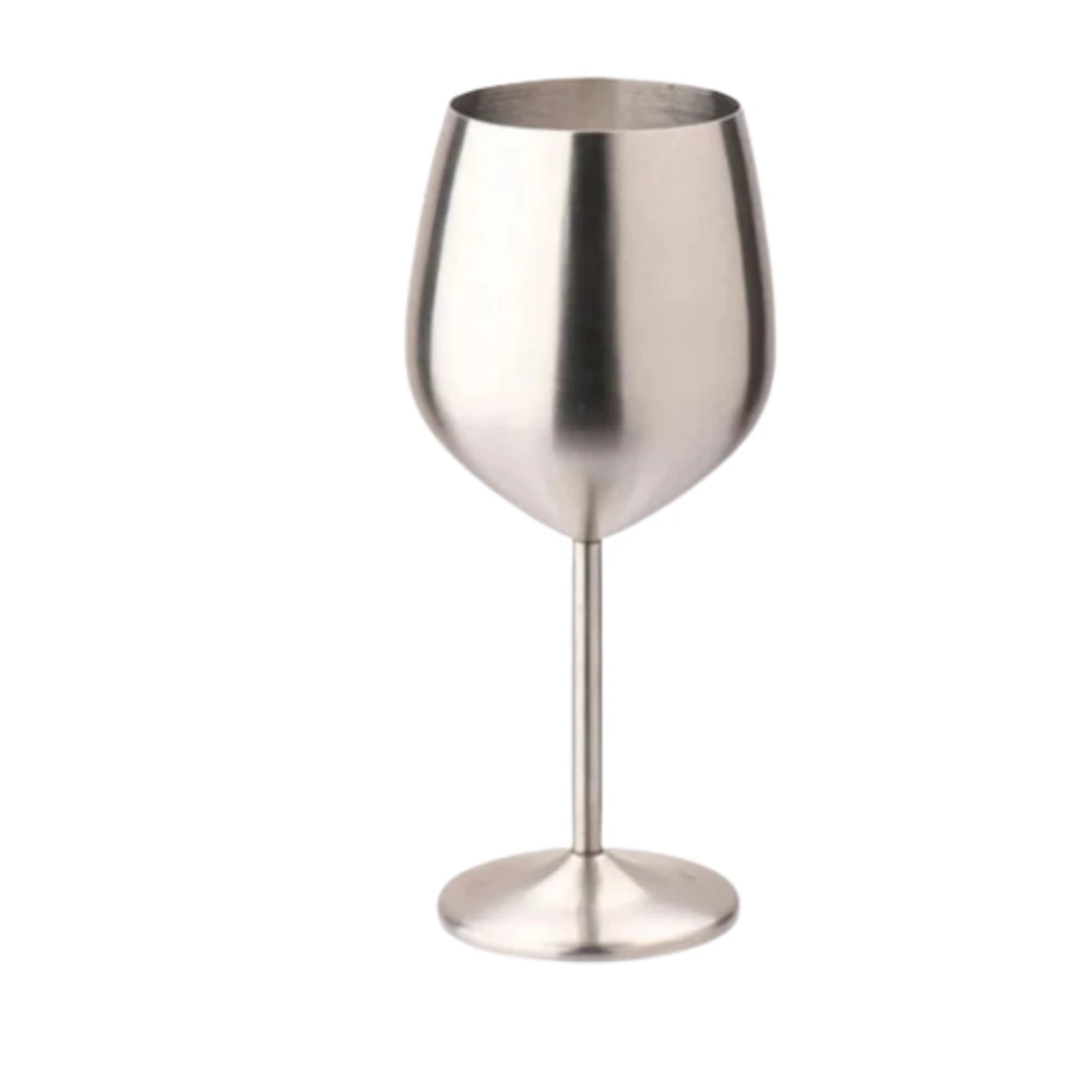 Lustrous Stainless Steel Wine Glass by Casa & Beyond