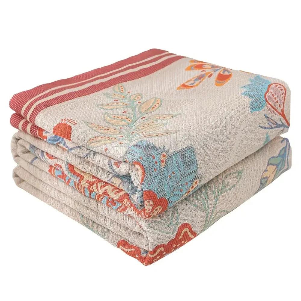 Vineyard Blossom Reversible Cotton Blanket by Casa & Beyond