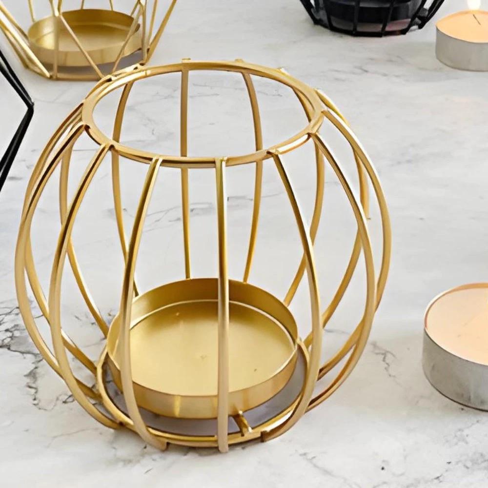 Wireframe Sleek Iron Candle Holder by Casa & Beyond