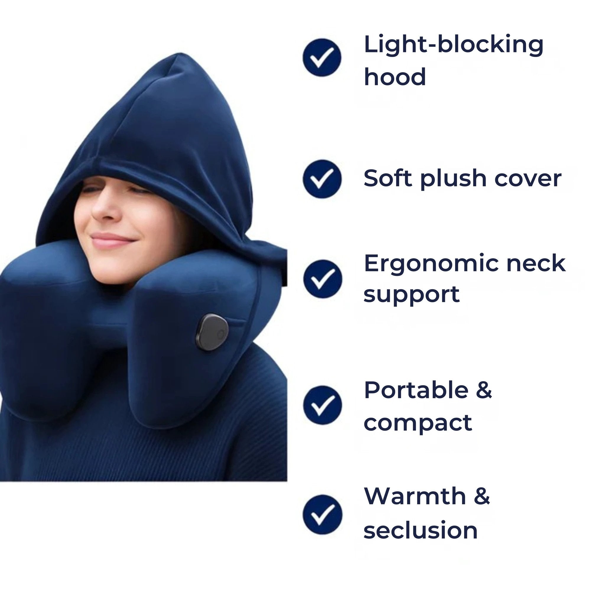 Light-Blocking Hood – Soft Plush Cover – Ergonomic Neck Support – Portable Comfort For Long Journeys Bowlift by Bowlift