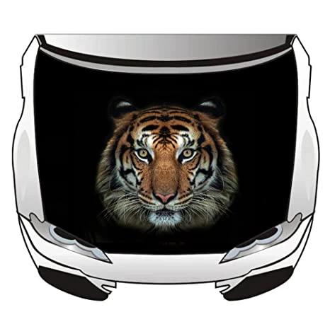 Black Tiger Car Hood Cover Flag , Engine Banner Flag Black Tiger Logo,3.3X5ft,/6X7FT100% Polyester Elastic Fabrics Can be Washed by flagsshop