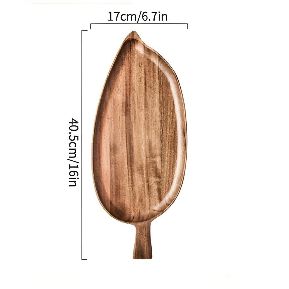 Leaf-Shaped Wooden Serving Plate by Casa & Beyond