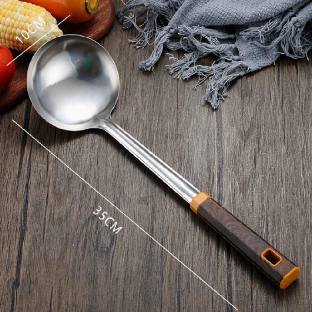 Wood Grain Stainless Steel Utensils | 6pcs Set by Casa & Beyond