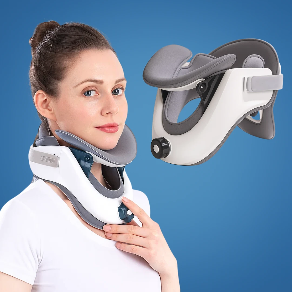 Instant Neck Pain Relief – Adjustable Inflatable Cushion – Improves Posture – Home & Office Use Bowlift by Bowlift