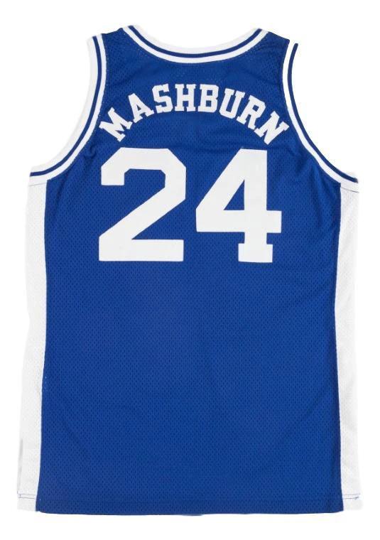 Jamal Mashburn Jersey #24 Kentucky College Basketball New Sewn Blue by My store basketball