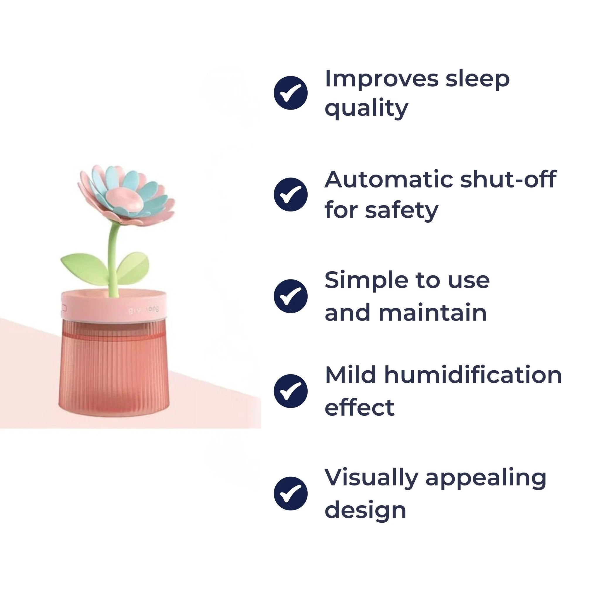 Auto Shut-Off – 260 ml Water Tank – Quiet Air Humidifier for Bedroom Bowlift by Bowlift
