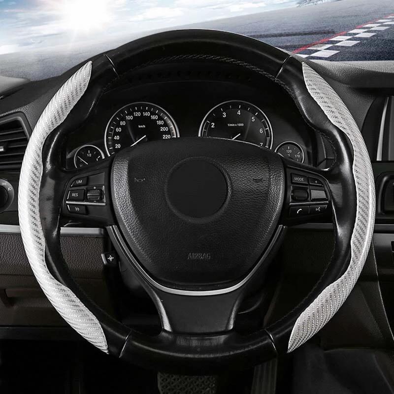 Universal Laser Carbon Fiber Pattern Steering Wheel Cover by BowLift