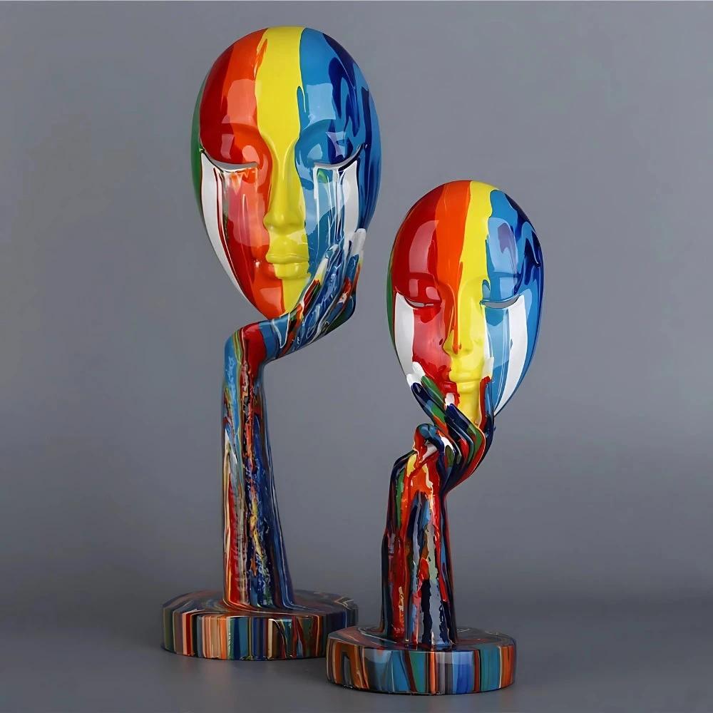 Female Thinker Colorful Art Sculpture by Casa & Beyond