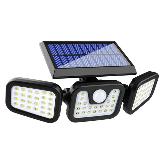 Solar LED Floodlight with Motion Sensor – 3-Head Outdoor Security Lighting for Garden, Driveway & Garage by BowLift